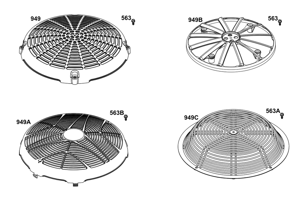 Model 40, 44 And 49 Engine Accessories Catalog / Flywheel Guards Diagram and Parts List for 40N877-0037-B5  Briggs and Stratton Engine